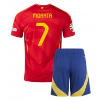 Spania Alvaro Morata #7 Hjemmedraktsett Barn EM 2024 Kortermet (+ Korte bukser)